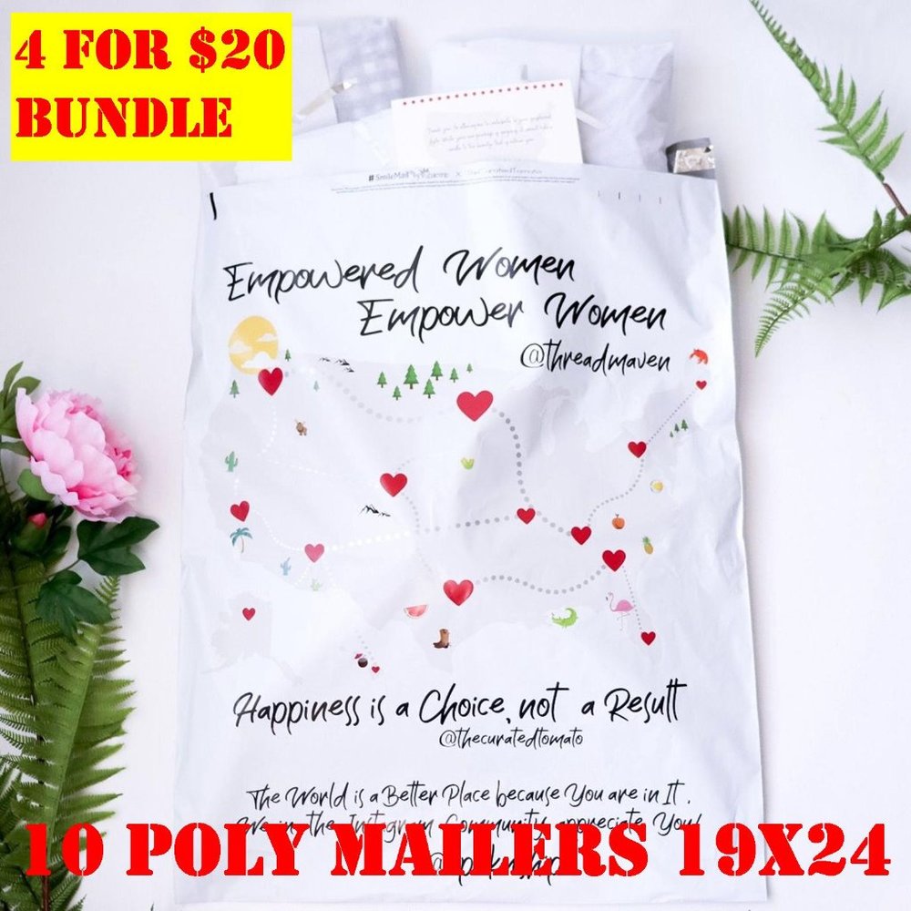 10 Pack 19x24 Poly Mailers IG LOVE Designer Bags